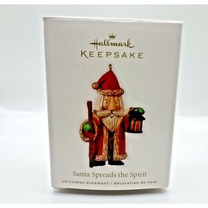 Hallmark‎ Keepsake 2010 Santa Spreads The Spirit Christmas Ornament Lantern NIB